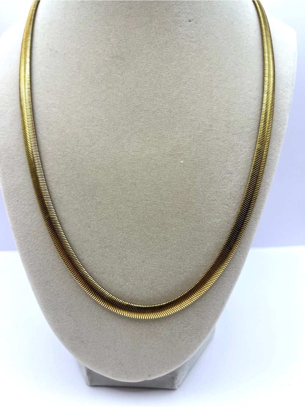Herringbone necklace gold tone snake chain Fishbone necklace